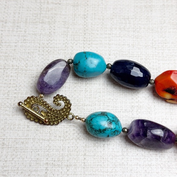 Statement Multi Color Beaded Necklace - Picture 4 of 5